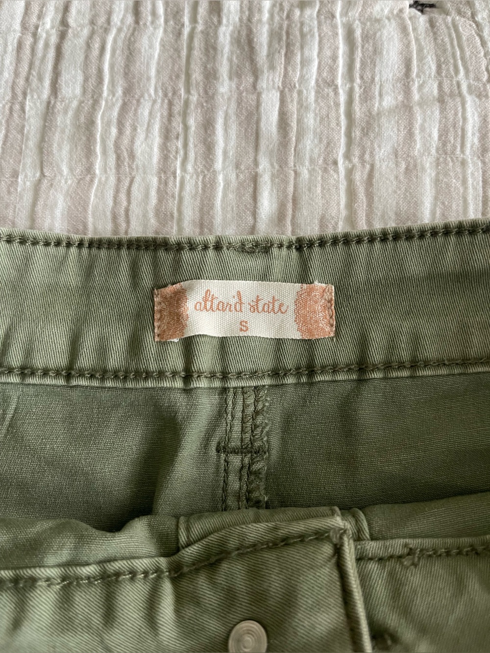 Altar'd State Olive Green Front-Button A-Line Skirt - Picture 2 of 3